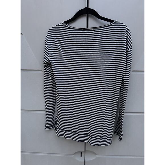 The Lady & The Sailor Jersey Striped Black & Grey Long Sleeves Tee Crew Neck S - Picture 7 of 9